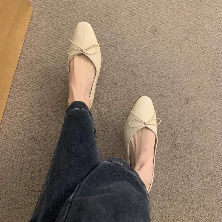 Silver Single-Layer Shoes Women'S Skirt 2025 Spring New Late Night Breeze Gentle Bow Inner Height Increasing Milk Shoes Vintage - Image 5